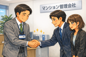 管理士と管理会社の握手