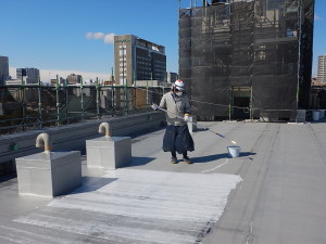 屋上防水 (ウレタン塗膜防水　通気緩衝工法)